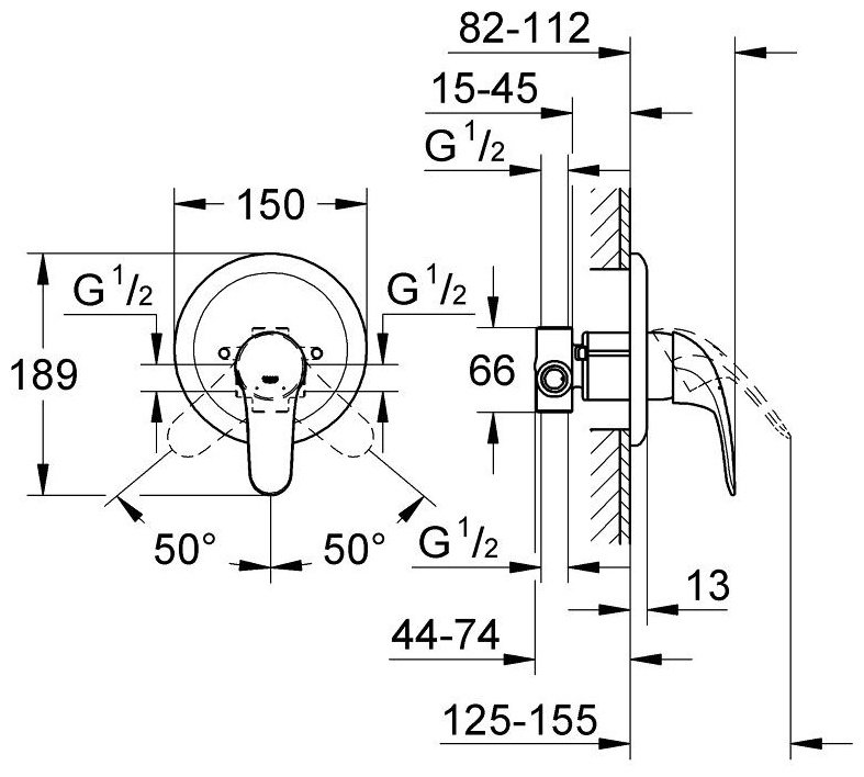Смеситель для душа Grohe Swift 23269000, однозахватный купить,80850