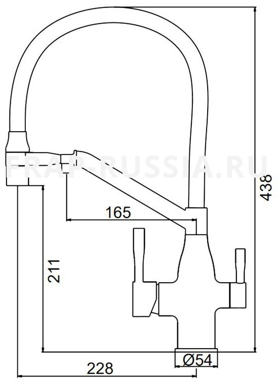 Смеситель с гибким изливом Frap F4397-9, латунь, цвет графит купить,64400