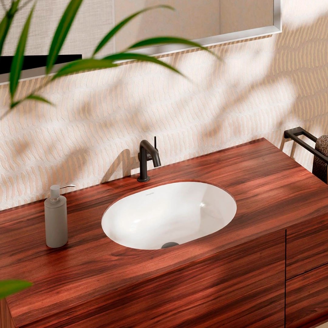 Раковина Hansgrohe Xuniva U 60153450 подстольная овальная 50х45 см, керамика купить,162300