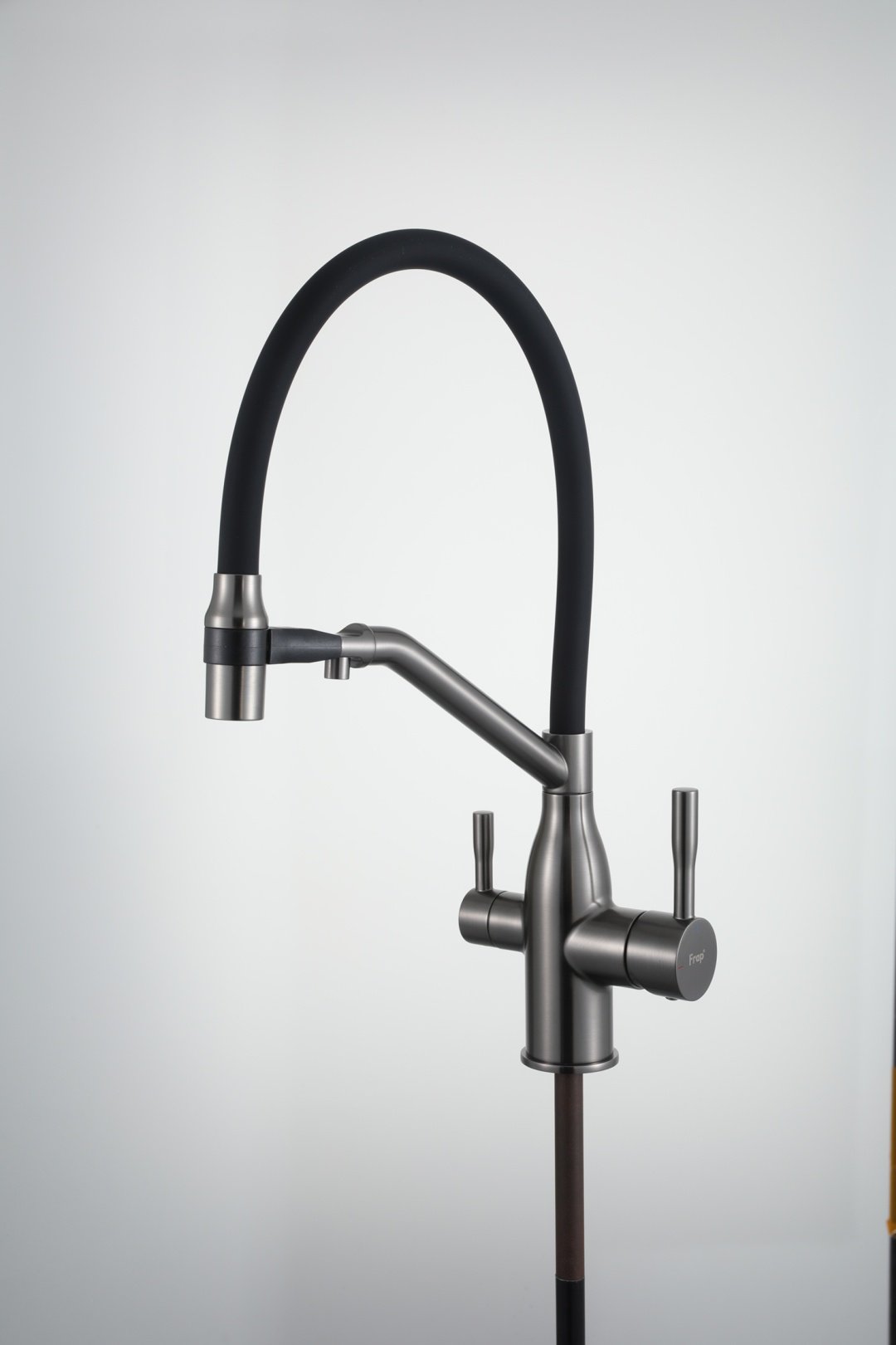 Смеситель с гибким изливом Frap F4397-9, латунь, цвет графит купить,64400