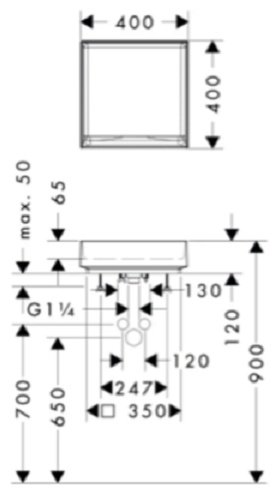 Раковина Hansgrohe 60324700 накладная квадратная 40х40 см, керамика