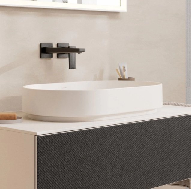 Раковина Hansgrohe 60325780 накладная овальная 65х40 см, керамика купить,630100