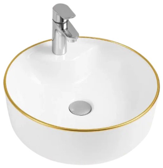 Раковина AZU5042GL накладная круглая 43.5х43.5 см, фарфор купить,58400