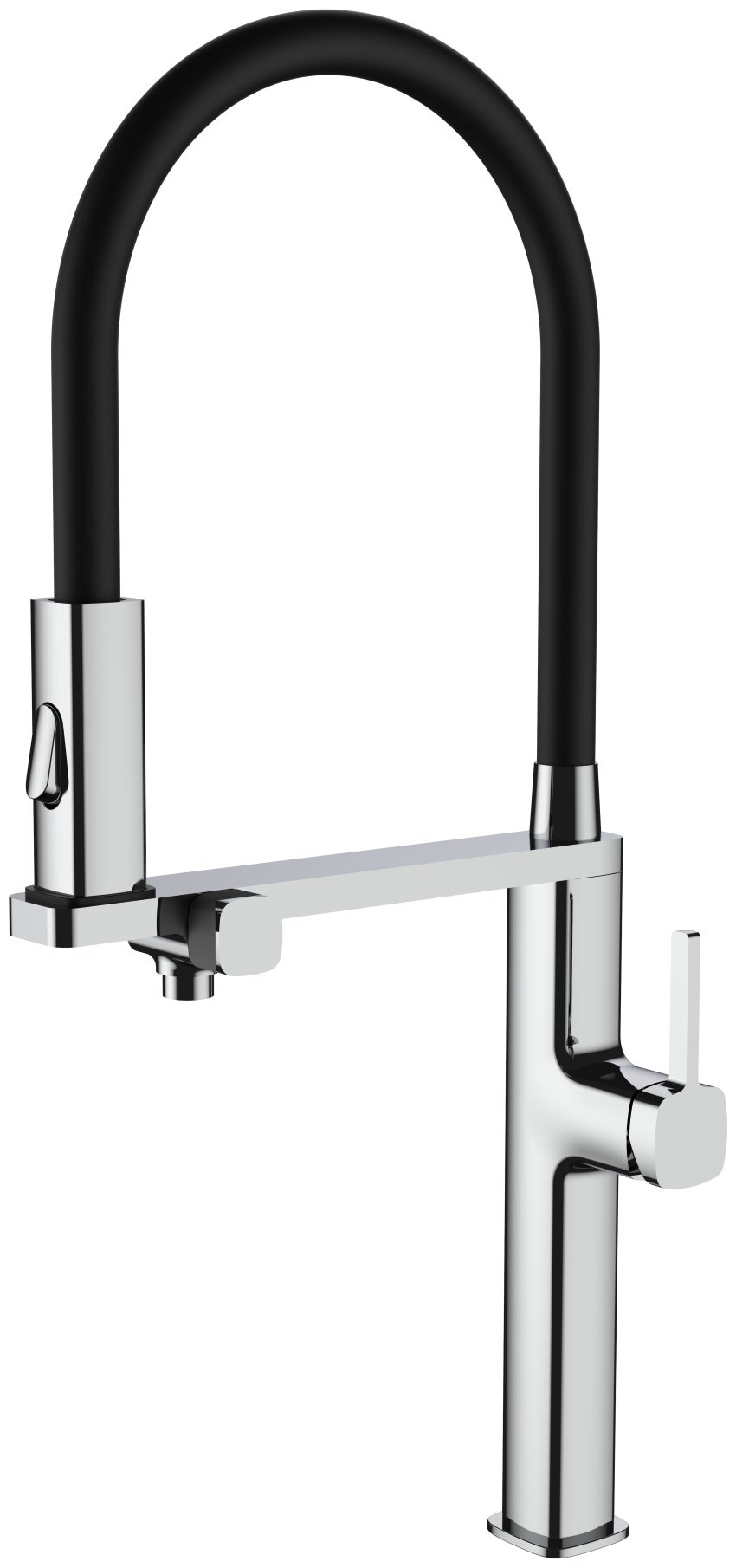 Смеситель Vincea VKF-119CH, латунь, цвет хром, черный купить,221000