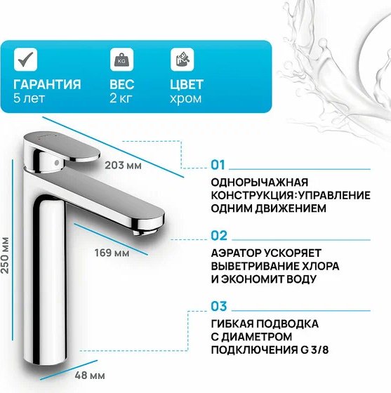 Смеситель для раковины (умывальника) Hansgrohe Vernis Blend 71552000, однозахватный купить,113400