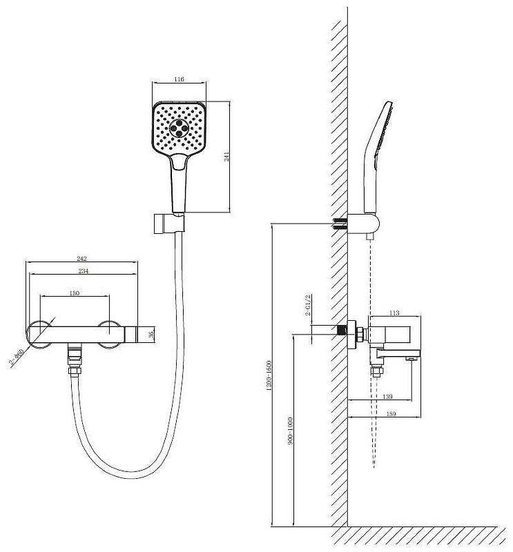 Смеситель Vincea VTFW-1C2GM, латунь, цвет стальной купить,230700