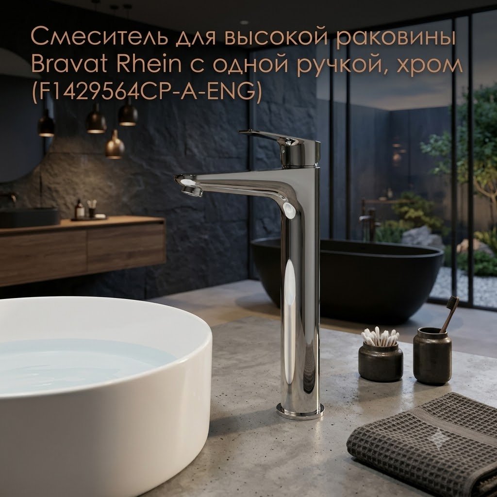 Смеситель BRAVAT F1429564CP-A-ENG, латунь, цвет хром купить,62930