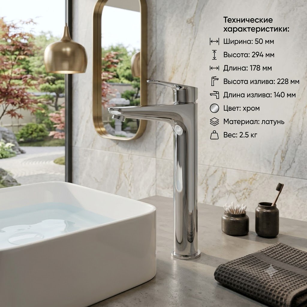 Смеситель BRAVAT F1429564CP-A-ENG, латунь, цвет хром купить,62930