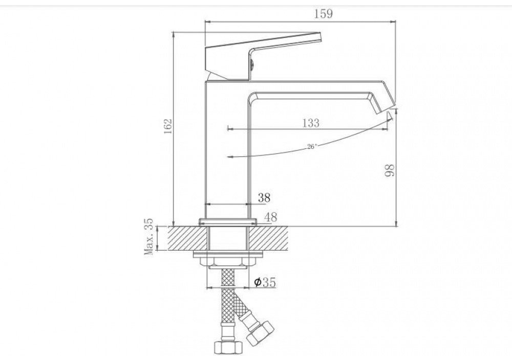 Смеситель Haiba HB10575-7, латунь, цвет черный купить,25882