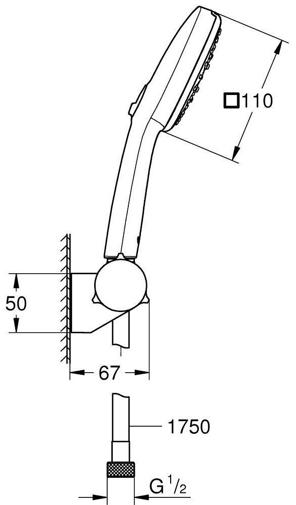 Grohe ручной душ (лейка+шланг) 27584003 купить,38200