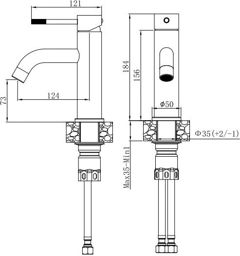 Смеситель VODA Vessel Gun Metal VSL26MGM, латунь, цвет темно-серый купить,42700