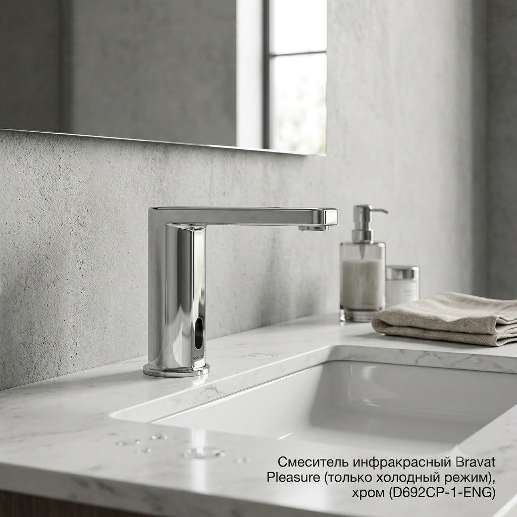 Смеситель BRAVAT D692CP-1-ENG, латунь, цвет хром купить,128100