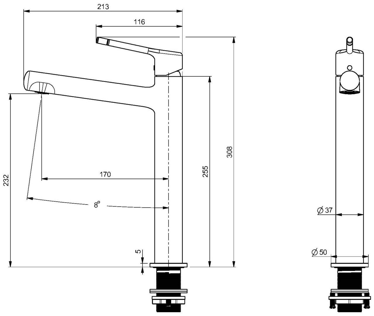 Смеситель Vincea VBF-5FE2CH, латунь, цвет хром купить,120000