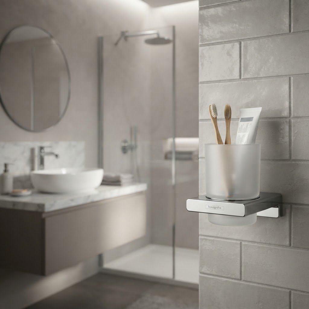 Hansgrohe стакан 41749000 1 шт, стекло, металл