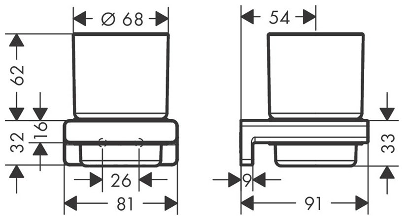 Hansgrohe стакан AddStoris S 41769140 1 шт, стекло, металл купить,54200