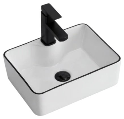 Раковина AZU5038BL накладная прямоугольная 48х37 см, фарфор купить,50200
