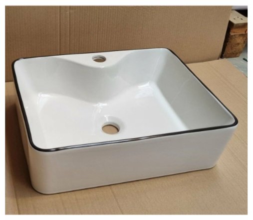 Раковина AZU5038BL накладная прямоугольная 48х37 см, фарфор купить,50200