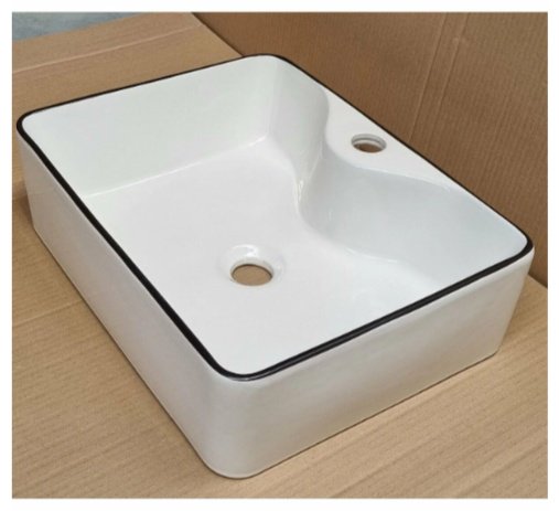 Раковина AZU5038BL накладная прямоугольная 48х37 см, фарфор купить,50200