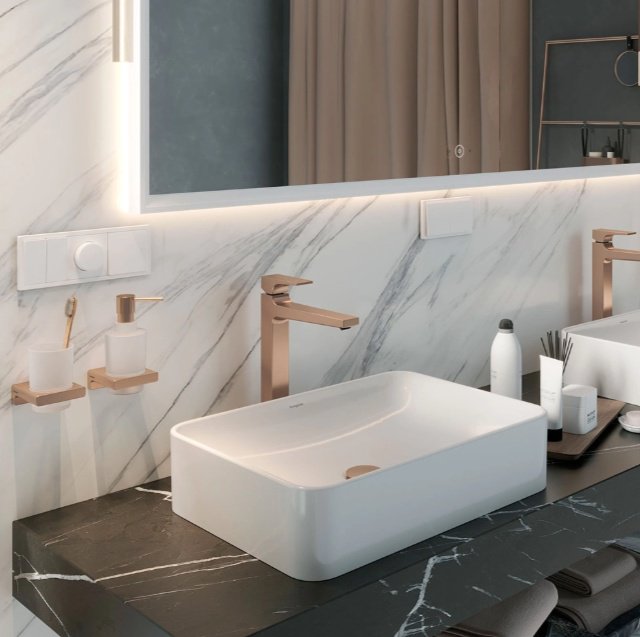 Раковина Hansgrohe Xuniva Q 60168450 накладная прямоугольная 55х40 см, фаянс купить,254900