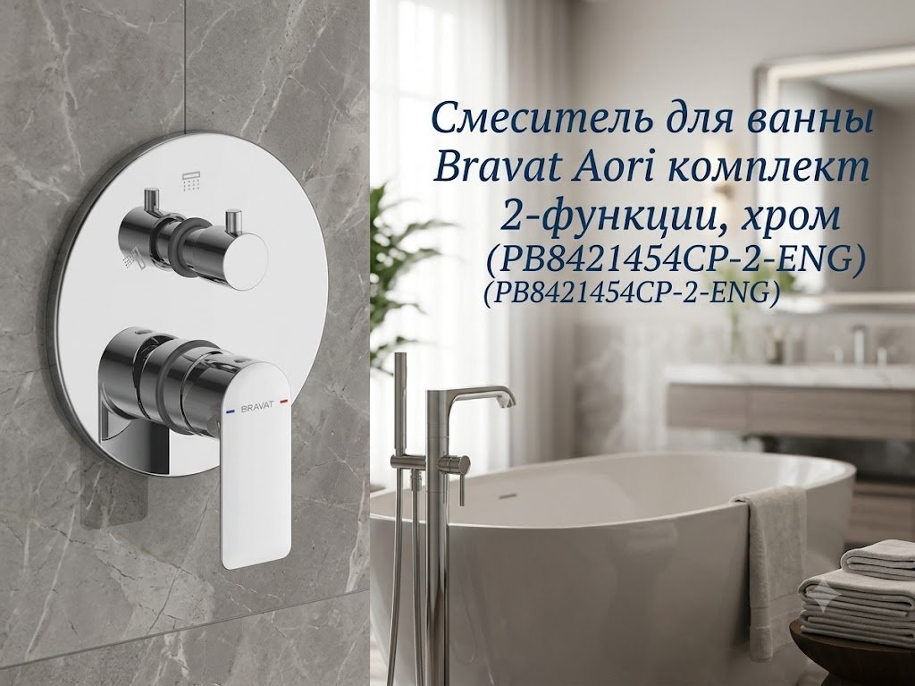 Смеситель BRAVAT PB8421454CP-2-ENG, латунь, цвет хром купить,NaN