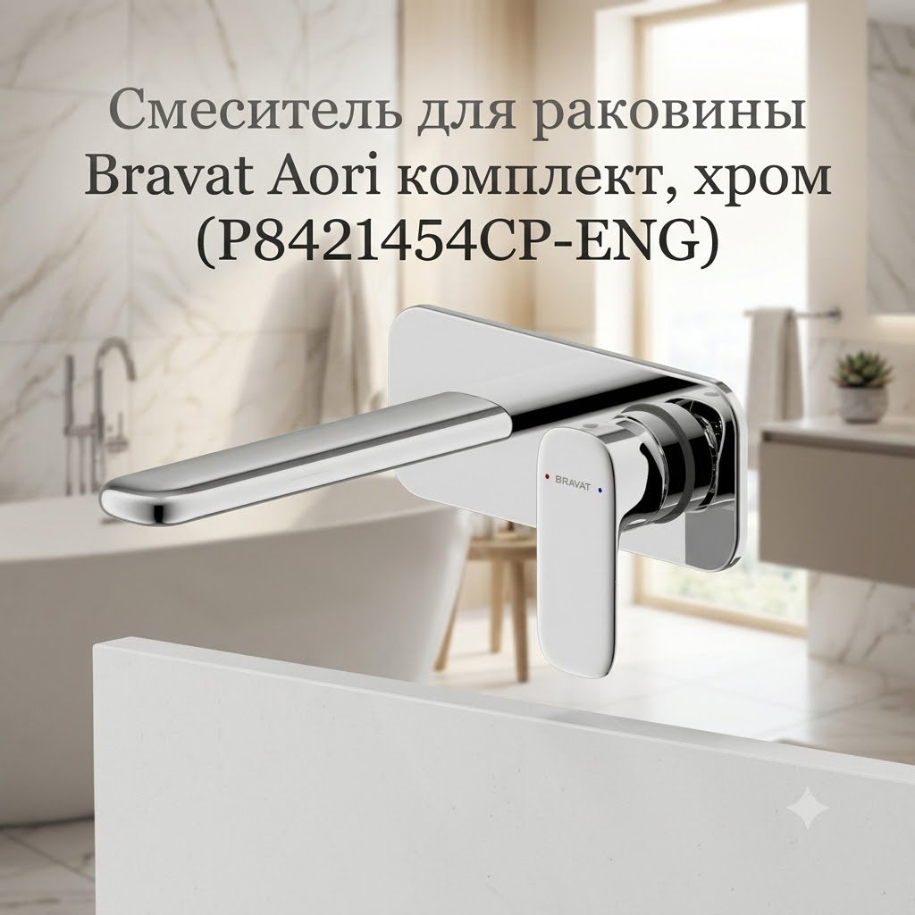 Смеситель BRAVAT P8421454CP-ENG, латунь, цвет хром купить,74760