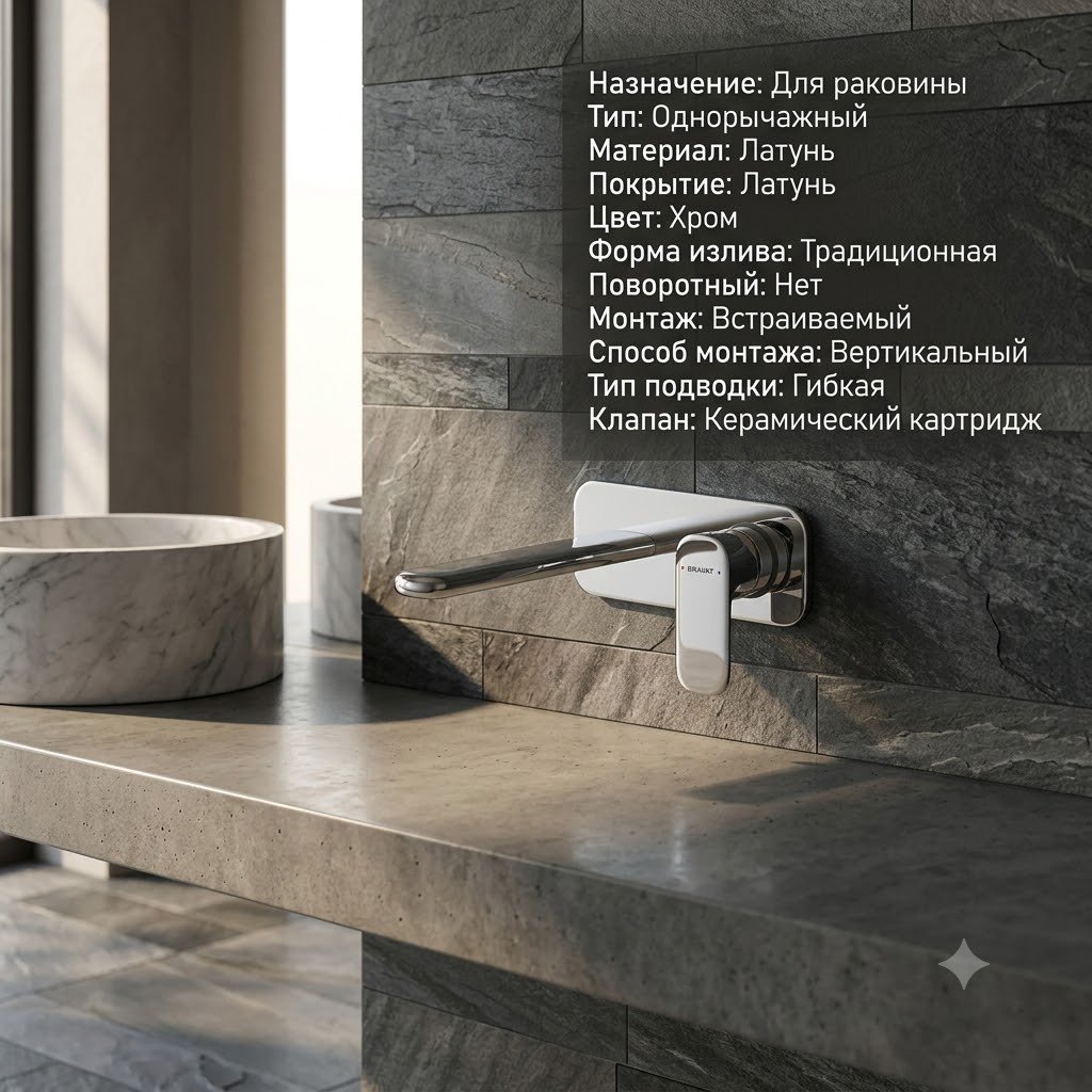 Смеситель BRAVAT P8421454CP-ENG, латунь, цвет хром купить,74760
