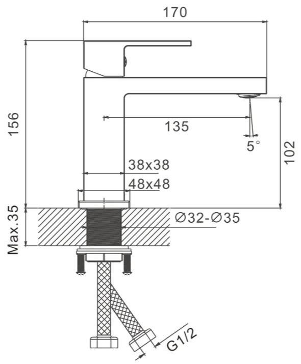 Смеситель Belz B10658-5, латунь, цвет брашированное золото купить,42600