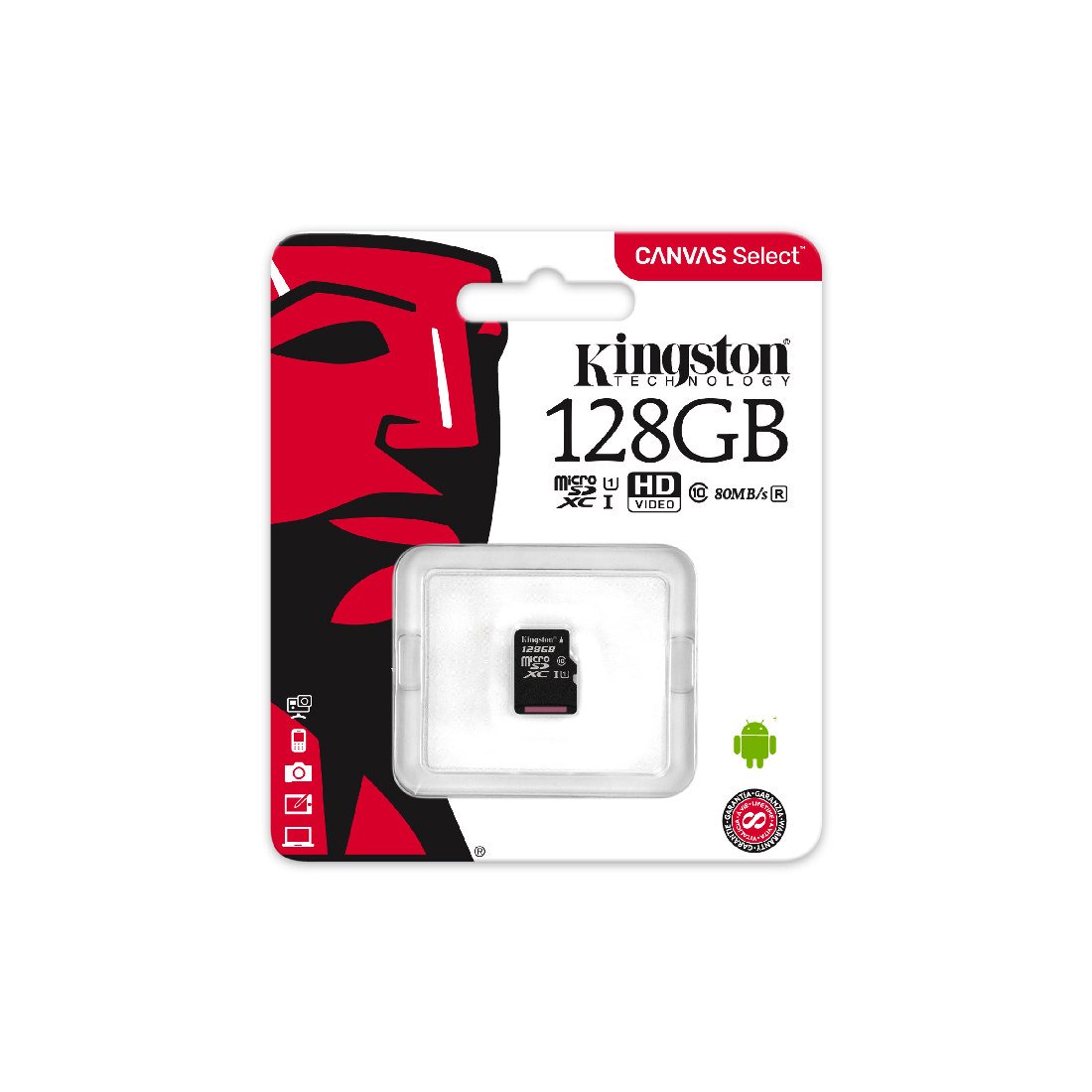 Карта памяти Kingston SDCS/128GBSP 128GB Canvas Select Class 10 черная купить,0