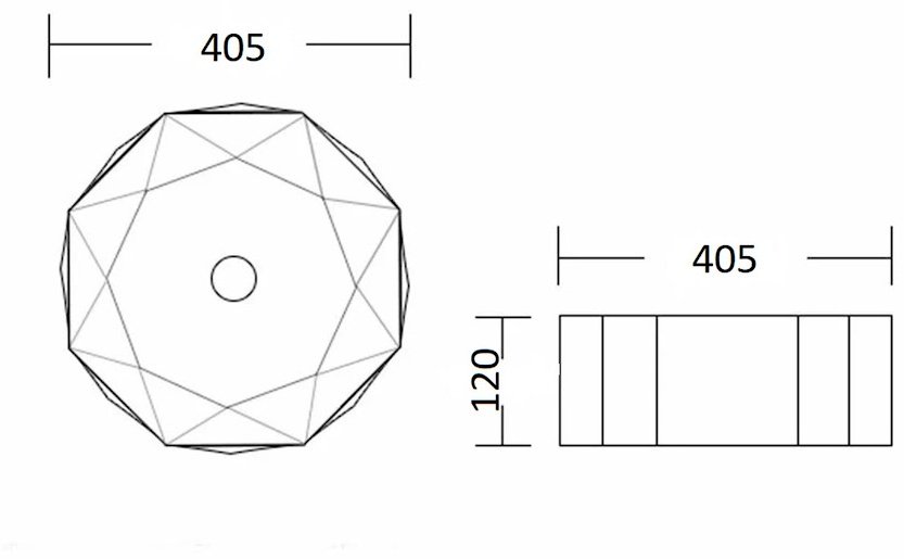 Раковина Элемент Кристалл накладная круглая 40.5х40.5 см, фарфор купить,NaN