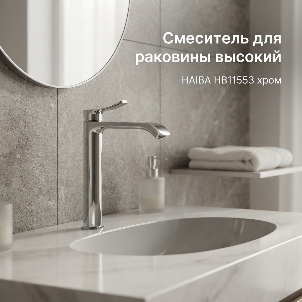 Смеситель Haiba HB11553, латунь, цвет хром купить,34872