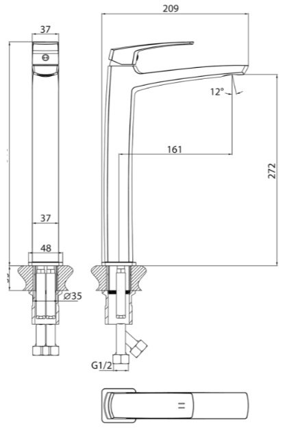 Смеситель Grossman 520.K35.10.100, латунь, цвет хром купить,88300