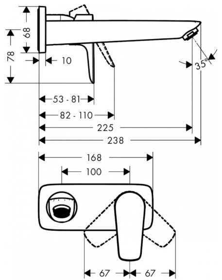 Смеситель Hansgrohe 71734340, латунь, цвет графит купить,342505