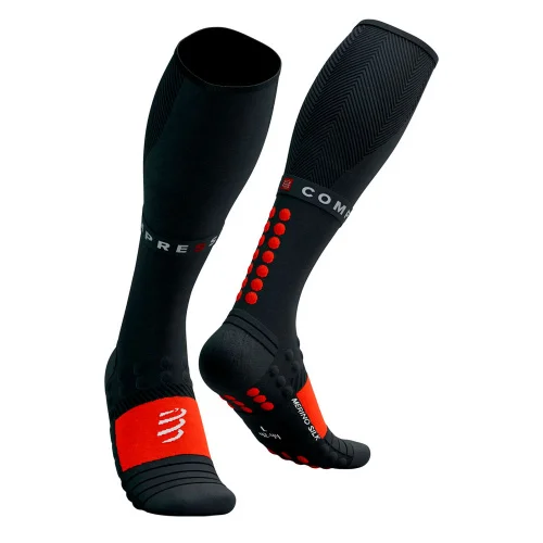 Носки Compressport Winter Run CFSU310-9012 черно-красные 45-47