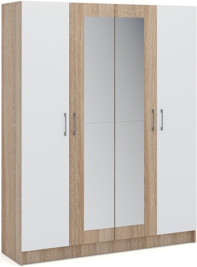 Распашной шкаф Den store Alina 4D 00000111SHK1N, 160.2x190.2х46.6 см, белый, бежевый купить,NaN