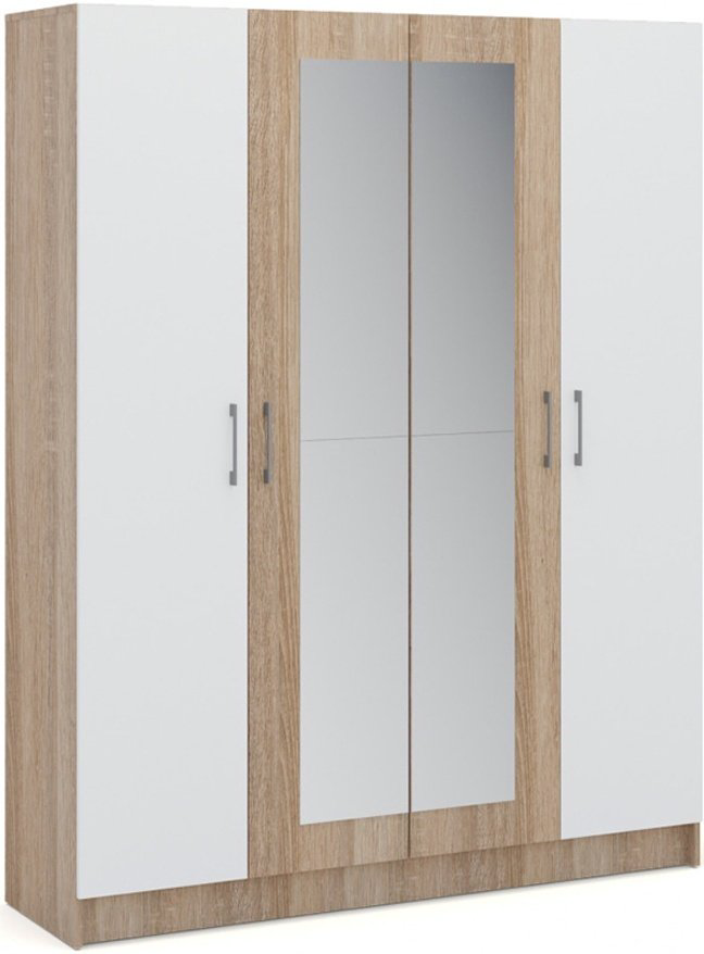 Распашной шкаф Den store Alina 4D 00000111SHK1N, 160.2x190.2х46.6 см, белый, бежевый купить,NaN