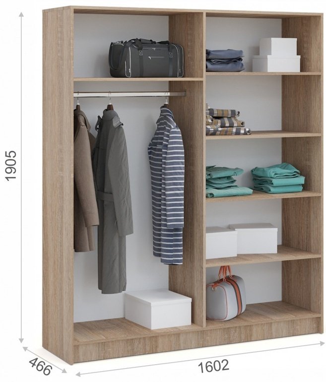 Распашной шкаф Den store Alina 4D 00000111SHK1N, 160.2x190.2х46.6 см, белый, бежевый купить,NaN