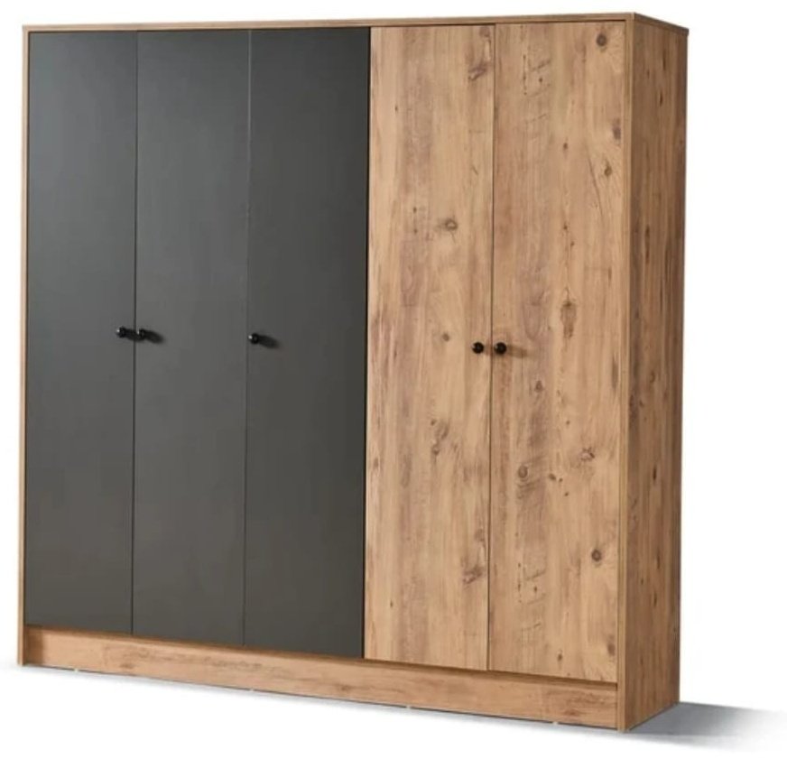Распашной шкаф Den store Натали 375388, 225x220х50 см, серый, коричневый купить,NaN