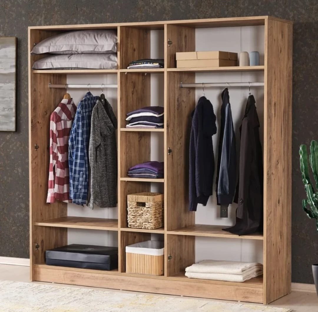 Распашной шкаф Den store Натали 375388, 225x220х50 см, серый, коричневый купить,NaN