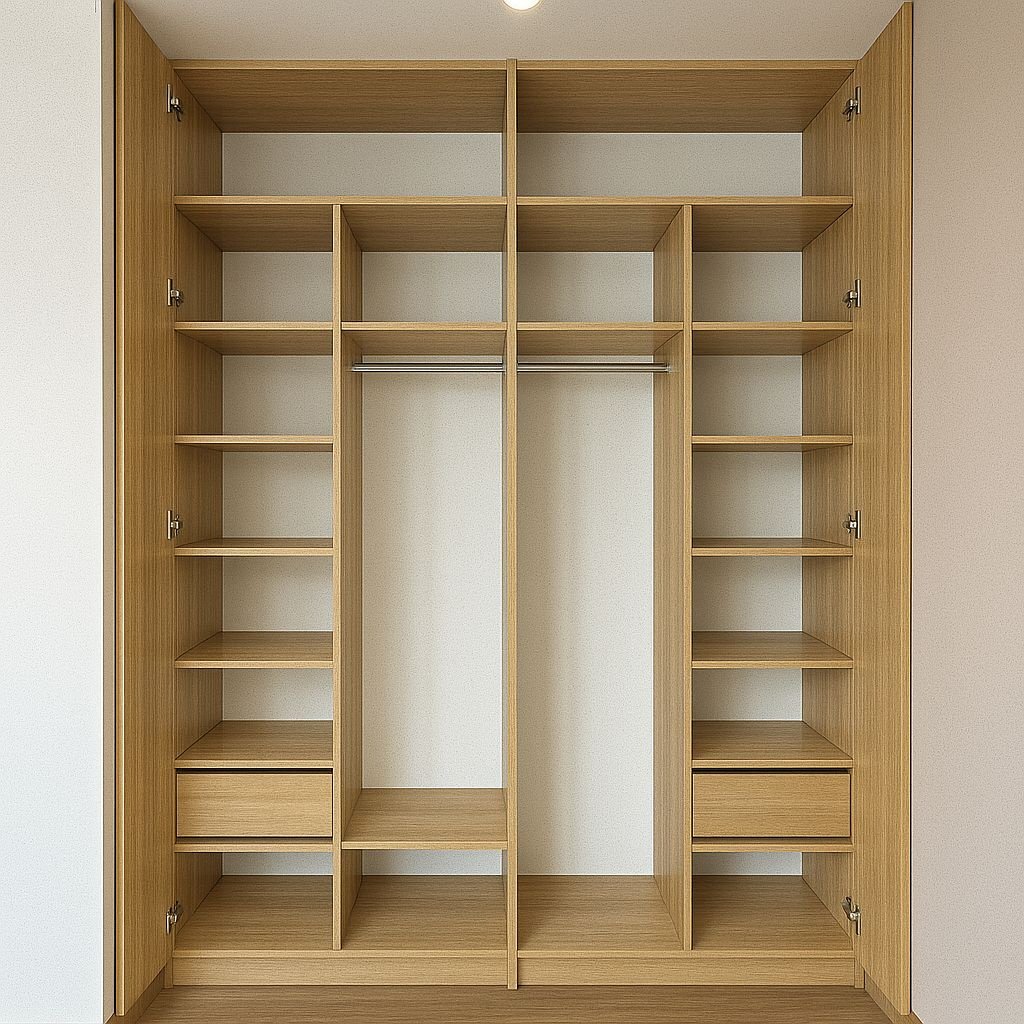 Распашной шкаф Den store МоденаВуд 260, 200x260х55 см, белый, коричневый купить,NaN