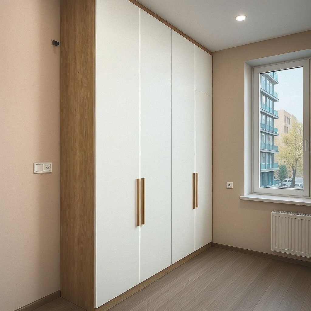 Распашной шкаф Den store Modena Wood -240, 200x240х55 см, белый, коричневый купить,NaN