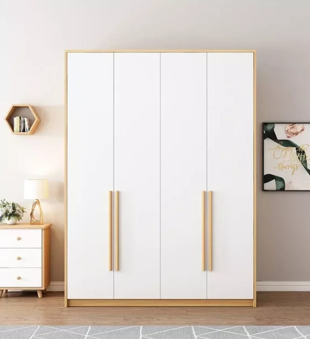 Распашной шкаф Den store Квадро 370496, 180x220х50 см, белый, коричневый купить,NaN