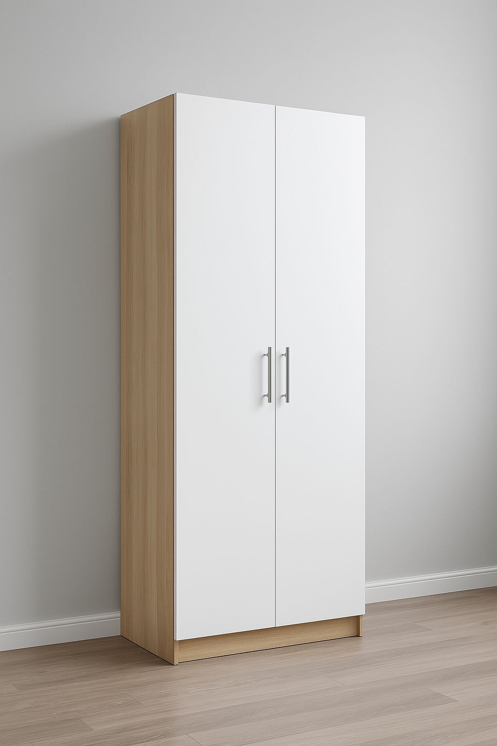 Распашной шкаф Den store Basic Duo-190, 80x190х45 см, коричневый, белый купить,NaN