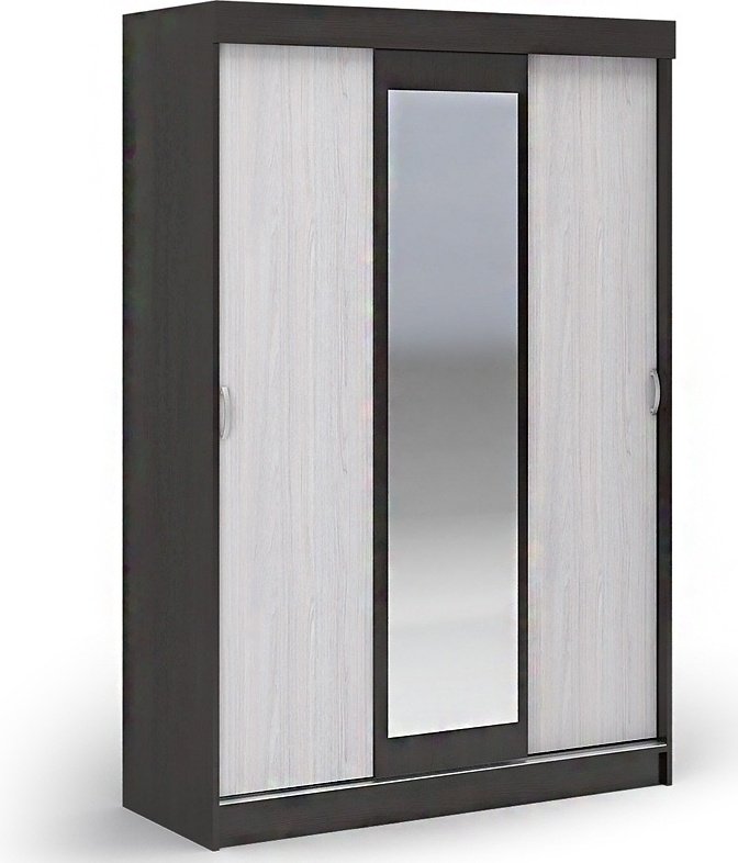 Шкаф-купе Den store Бася, 120x202х51 см, черный, бежевый купить,NaN