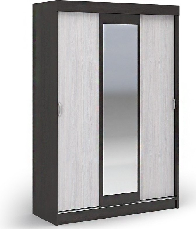 Шкаф-купе Den store Бася, 120x202х51 см, черный, бежевый купить,NaN