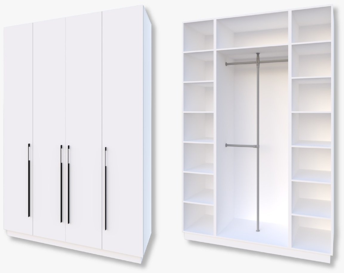 Распашной шкаф Den store Maks 686451, 160x240х52 см, белый купить,NaN