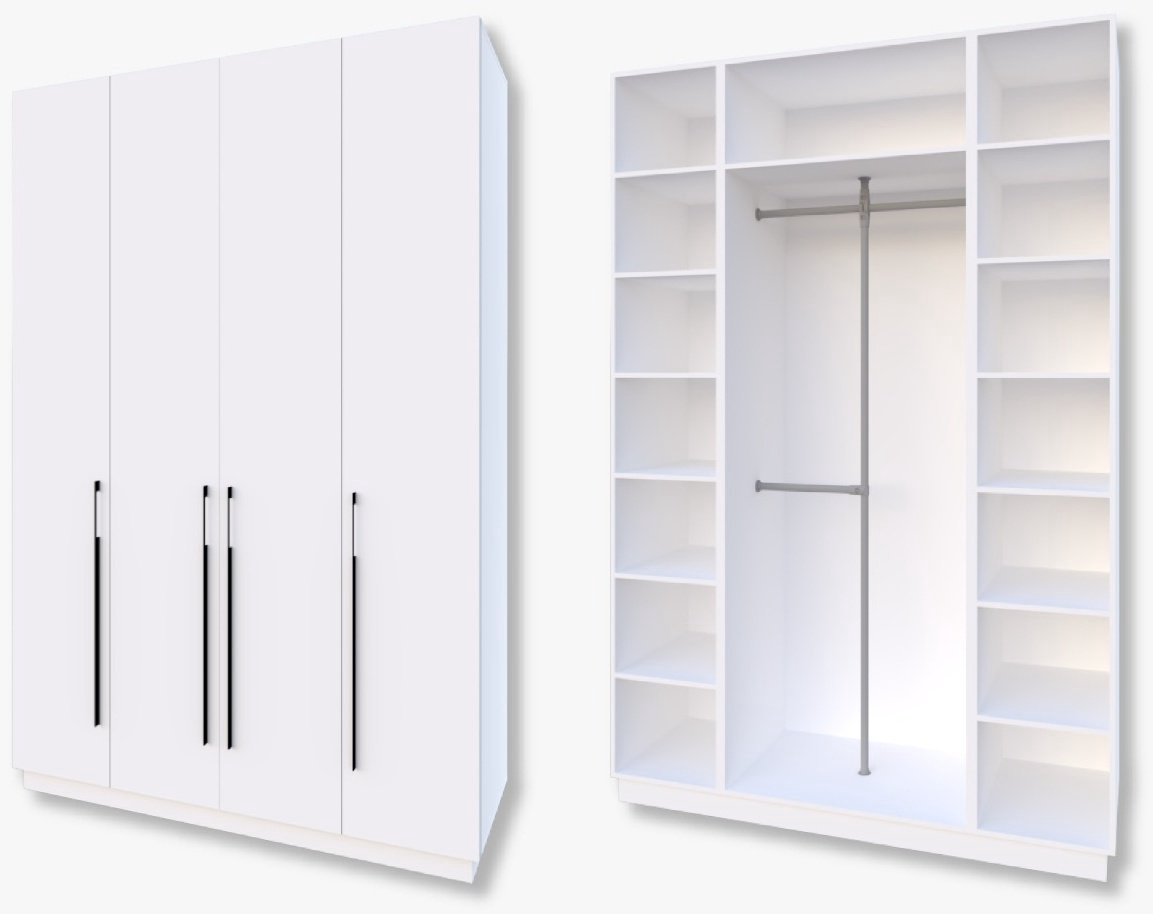 Распашной шкаф Den store Maks 686451, 160x240х52 см, белый купить,NaN