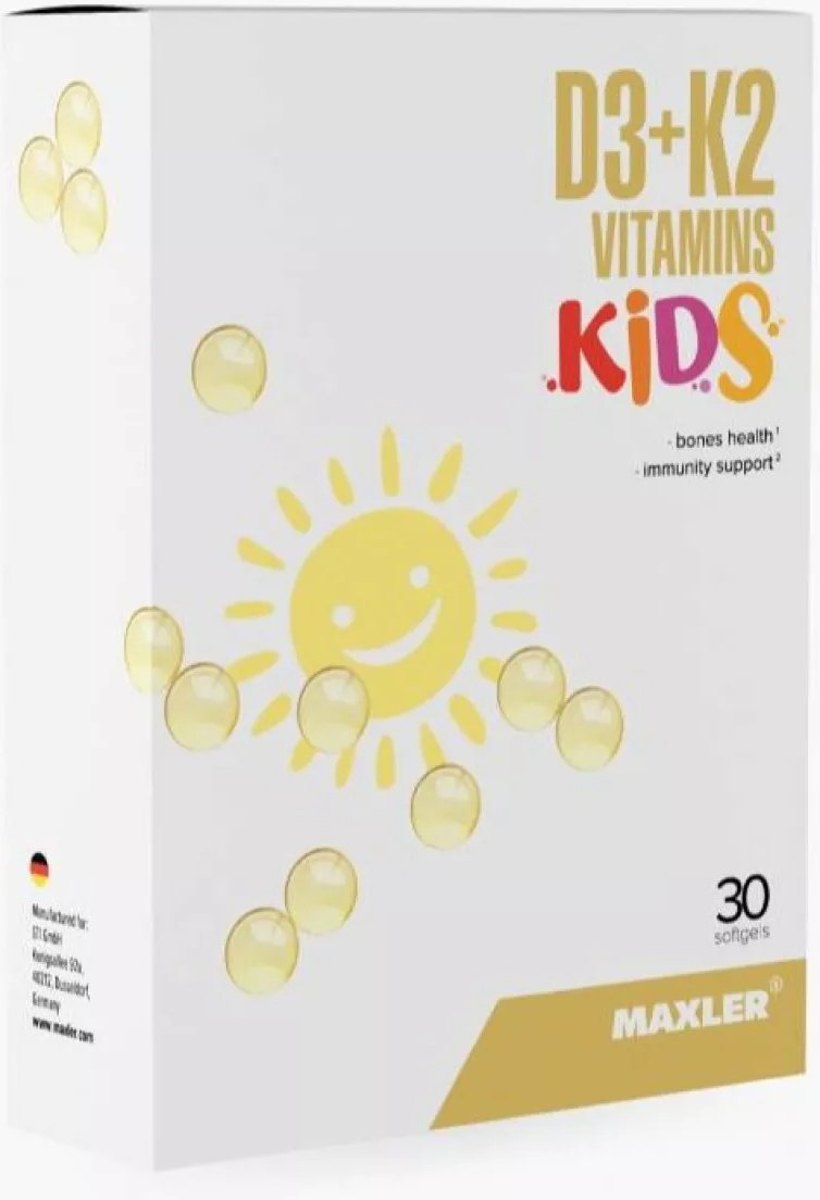 Maxler Vitamin D3 + K2 Kids капсулы 30 шт - ForteMarket Maxler Vitamin D3 + K2 Kids капсулы 30 шт купить,7000