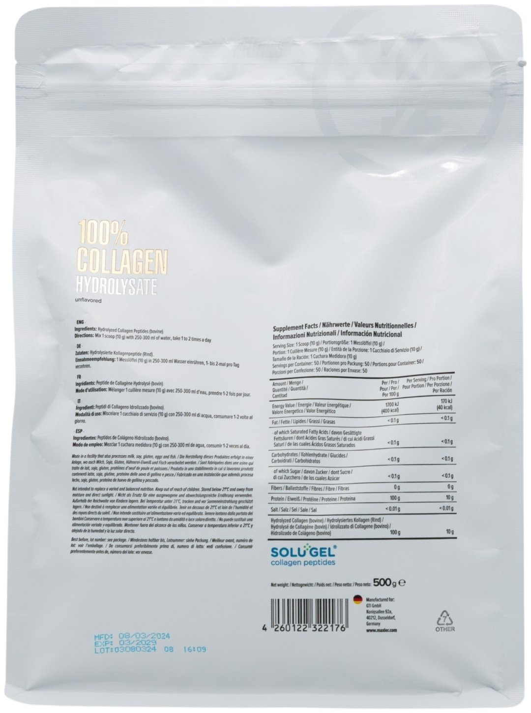 Maxler Collagen Hydrolysat порошок 500