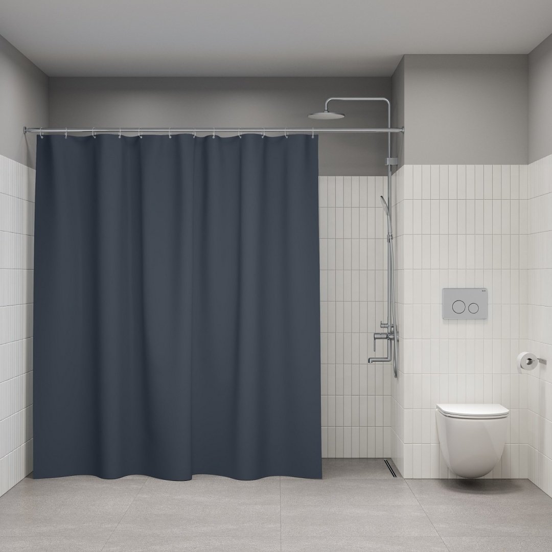 Штора для ванной IDDIS BL01P24i11 240x200 графит, серый, полиэстер купить,20300