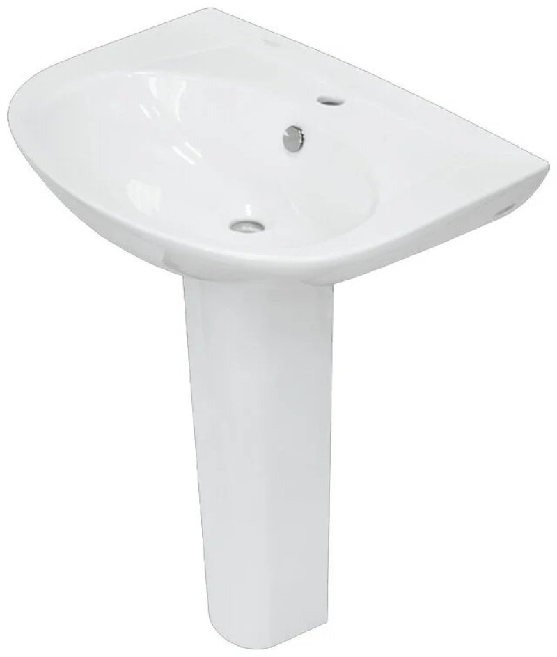 Раковина Sanita WB.PD/Classic/65-C/WHT.G/ на пьедестал полукруглая 64.5х48.5 см, фарфор купить,30930